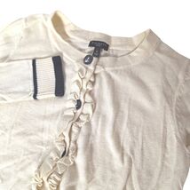 Talbots Petites P Ruffle Cardigan Sweater Cashmere Blend Cream Cozy Cott... - $29.72
