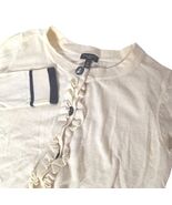 Talbots Petites P Ruffle Cardigan Sweater Cashmere Blend Cream Cozy Cott... - $545.26 MXN