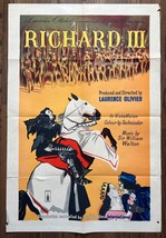 Shakespeare&#39;s RICHARD III (1955) Laurence Olivier Stone Lithograph UK Poster - £275.42 GBP