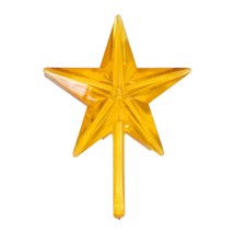 Vtg  2.25&quot;  Plastic Ceramic Christmas Tree Star Topper Yellow 3/8&quot; Post ... - $7.99