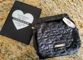 VICTORIAS SECRET Fashion Show London 2014 Black Nylon Makeup Bag &amp; Mirror - $29.79 CAD