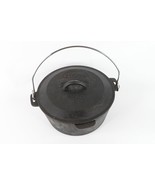 Vintage Cabelas Cast Iron Camp Oven #10 With Handle Lid Camping Fire Ove... - $89.06