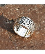 Yin Yang Dragon Sterling Silver Om Ring, Meditation Ring, Chinese Tibeta... - $42.00