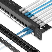 Patch Panel 24 Port Cat6 With Inline Keystone 10G Support, Pass-Thru Cou... - $78.99