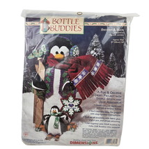 Dimensions Bottle Buddies Swoosh Slide Penguins Felt Yarn Holiday Christmas - £14.02 GBP