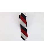 Vtg 50s 60s Streetwear Distressed Silk Color Block Striped Neck Tie Wedd... - $24.70