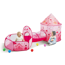 VEVOR 3 in 1 Kids Play Tent with Tunnel, Pop Up Playhouse, Magenta Color - $34.99