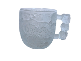 Flintstones Frosted Glass Mug Drinking Cup Rocky Road Roc Donalds 1990s Handled - $5.99