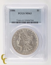 1886 Argento Morgan Dollaro PCGS Selezionato Ms 63 - £83.10 GBP