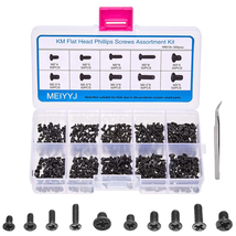 500Pcs M2 M2.5 M3 Laptop Notebook Computer Replacement Screws Kit, PC Flat Head  - £8.43 GBP