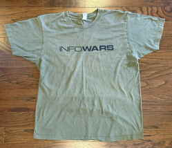 InfoWars T Shirt Mens Large - Classic Army Green Limited Edition Alex jones - $48.37