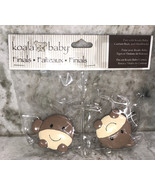 New Koala Baby Curtain Rod Finials Set of 2 Monkey NIP Brown &amp; tan - $46.90 CAD