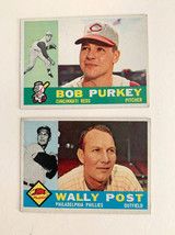 1960 Topps Bob Purkey &amp; Wally Post Baseball Card Set Condition Varies - £4.76 GBP
