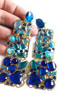 Sized bar earrings long blue earrings statement earrings large blue earrings large   4  thumb200