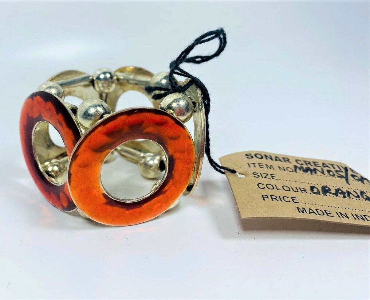 Sonar Creative Napkin Rings in Big Orange Round Design - $7.91