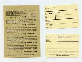 Lufthansa German Airline Baggage Forwarding Tags and Envelope in 5 Langu... - $18.81