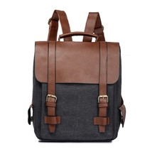 Fashion Vintage Backpack Women Leather School Men Small Schoolbag Mochila Femini - £138.06 GBP