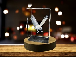 LED Base included | American Eagle 3D Engraved Crystal Collectible Keepsake - £31.85 GBP+