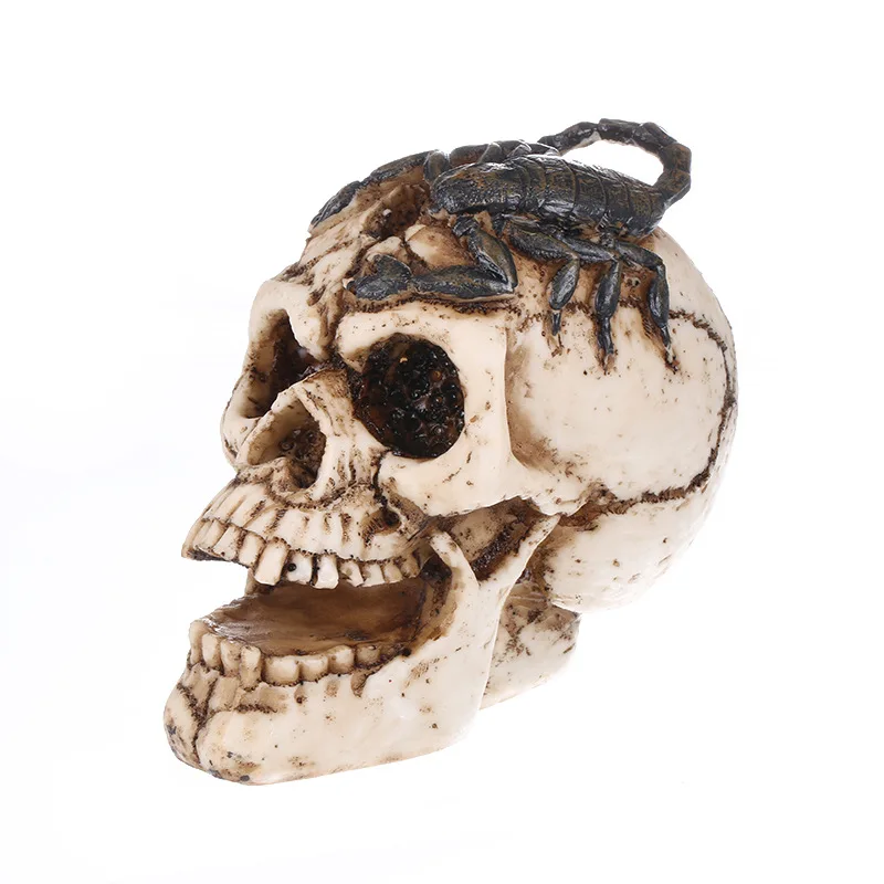 [Funny] Halloween Creative Home Pub Decoration scorpion Skull figure model - £24.30 GBP