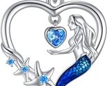 Birthday Gifts for Her Women, Ocean Necklace 925 Sterling Silver Mermaid... - $55.16