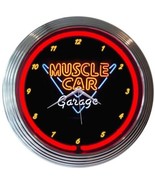 Muscle Car Garage Neon Clock 15&quot;x15&quot; - £46.29 GBP