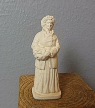 Vintage Chalkware Lady with Basket 3.5&quot; - £11.14 GBP