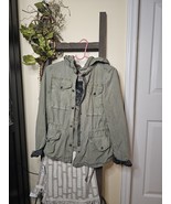 Levis Utility Cargo Jacket Womens Sz S Green Full Zip Hooded Casual Hide... - £18.45 GBP