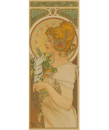 La Plume 1899 Alphonse Mucha - Stretched Canvas Ready To Hang - £177.09 GBP+