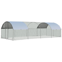 Large Metal Chicken Coop with Cover - Color: Silver - $785.73 CAD