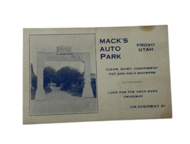 Vtg MACK&#39;S AUTO PARK PROVO UTAH Hot &amp;Cold Showers Advertising Business C... - £22.96 GBP