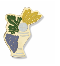 Gold Plated And Enameled Communion Chalice Lapel Pin - £15.79 GBP