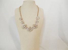Charter Club 18&quot; Rose Gold Tone Crystal Floral Frontal Necklace M442 $39 - £9.53 GBP