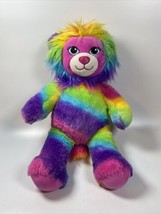 Build A Bear Lion Color Craze Rainbow 17&quot; Soft Plush Toy Stuffed Animal BABW - £4.50 GBP