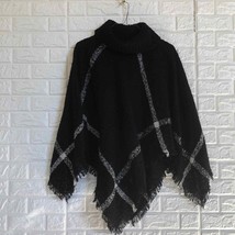 Chico’s black white shawl turtleneck cape s/m - $31.14