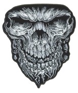 SWIRL SKULL FACE PATCH P7115 jacket BIKER EMBROIDERED 6 INCH novelty GRI... - £9.62 GBP