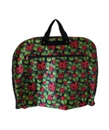 Large Ladybug And Leaves Floral Hang Up Garment Travel Bag With Pockets ... - $23.21