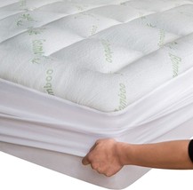 Bamboo Mattress Topper Twin 39 X 75 Inches Cooling Breathable Extra Plush Thick - £35.16 GBP