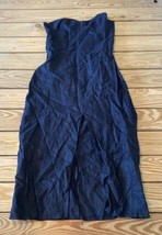 Reformation Women’s Linen Strapless dress size 4 Black R2 - £54.19 GBP