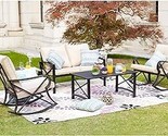 5Pcs Patio Furniture Conversation Bistro Sets Loveseat And 2 Coffee Tabl... - £622.49 GBP