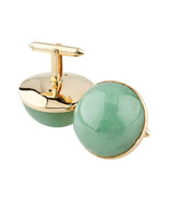 14k Yellow Gold Jade Cabochon Cufflinks (Over 100 Cts) Gorgeous Gift - $5,032.91