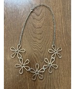 Vintage Silver Plated Open Flower Necklace 9.5inch With Lobster Clasp - £7.18 GBP