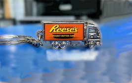 Reeses Peanut Butter Cups Truck Metal Keychain Keyring - £9.85 GBP