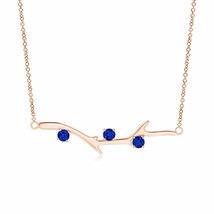 ANGARA Prong-Set Sapphire Tree Branch Necklace in 14K Solid Gold | 18&quot; Chain - £646.75 GBP