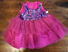 BAB Glittery Fuchsia Pink Sequin Dress for Build-A-Bear or Troll - £6.94 GBP