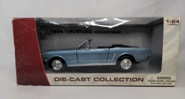 1964 1/2 Ford Mustang Convertible Blue Metallic 1/24 Diecast Model Car - $19.99