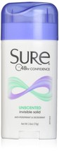 Sure Anti-Perspirant Deodorant Invisible Solid Unscented 2.60 oz (Pack of 4) - £23.17 GBP