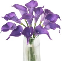 12 Pcs. Calla Lily Purple Artificial Flowers Table Flower Decor Faux Calla - £23.60 GBP