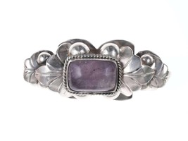 c1940&#39;s Mexican Modernist sterling silver pin with amethyst - £75.19 GBP
