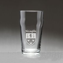 McLaughlin Irish Coat of Arms Pub Glasses - Set of 4 (Sand Etched) - £54.23 GBP