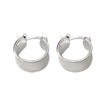 Charm Women 925 Sterling Silver 7.5mm Wide Circle Hoop Earrings Fashion ... - £43.99 GBP